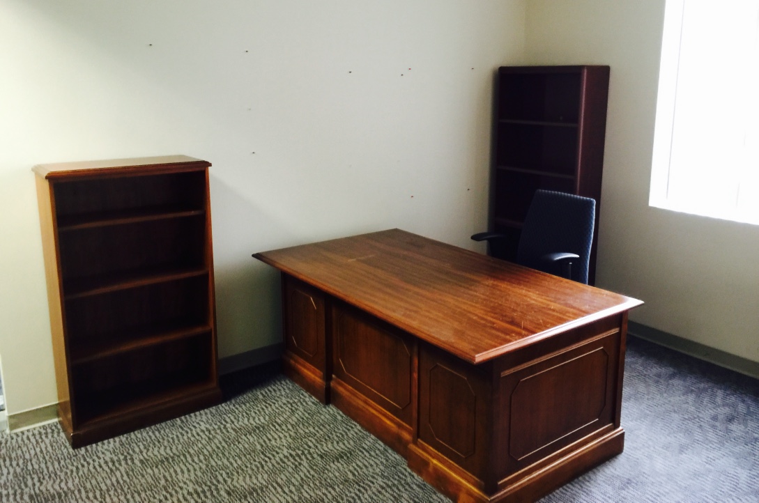 Used Desk, Two Bookcases