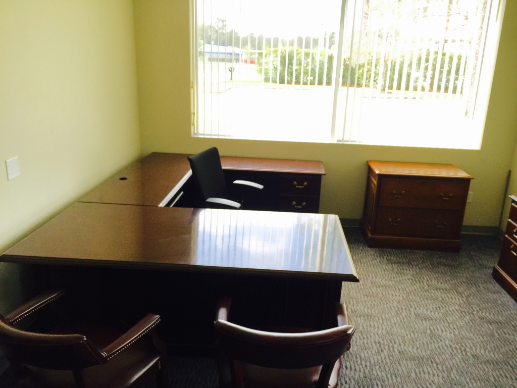 Used U Shaped Desk with Lateral File and Credenza
