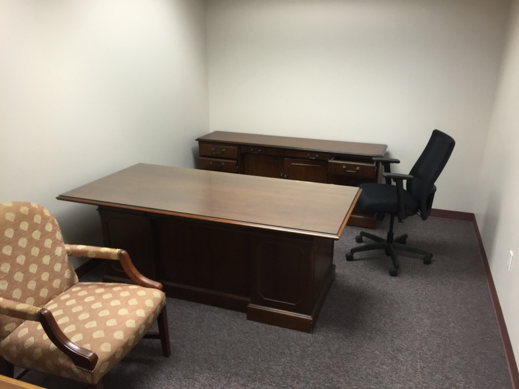 Used Executive Desk, Credenza, and Chairs