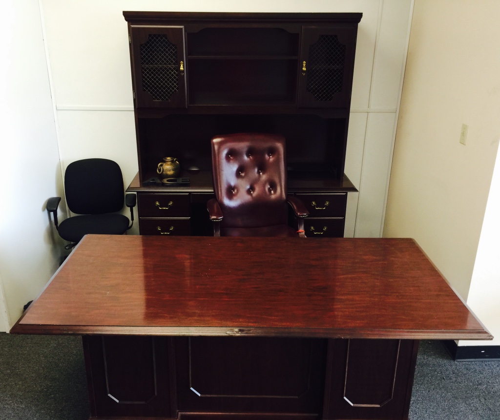 Used Executive Desk Credenza and Hutch