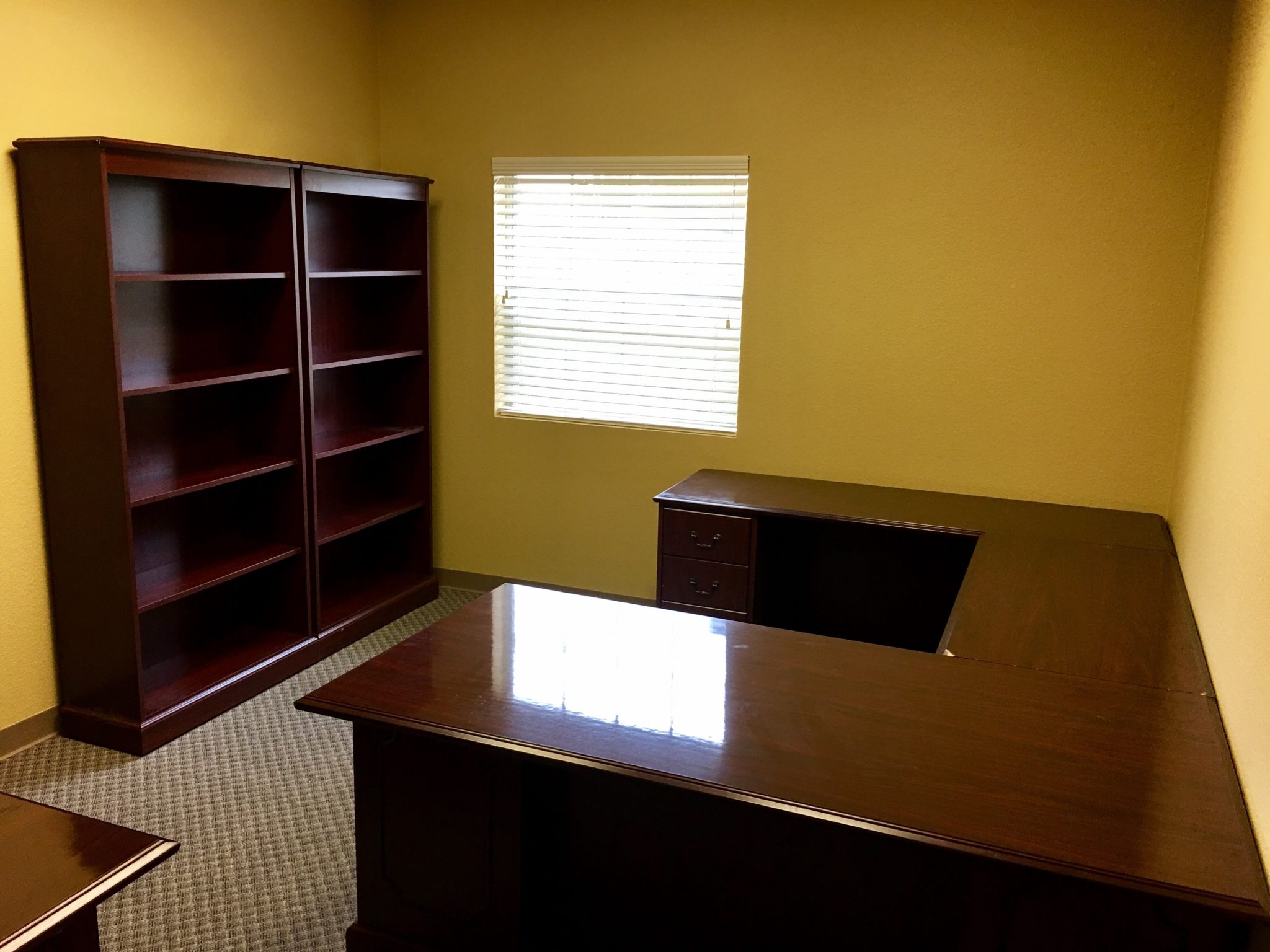 Used Traditional U Shaped Desk and Bookcases