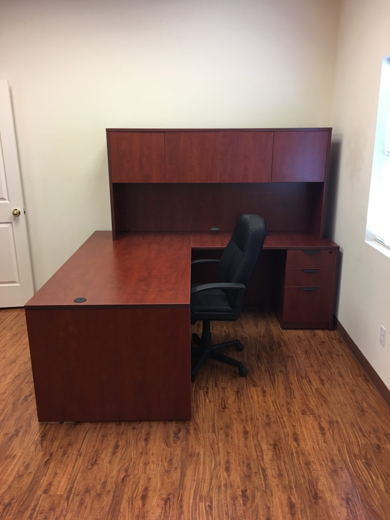 L-Shaped Desk with Hutch and Storage