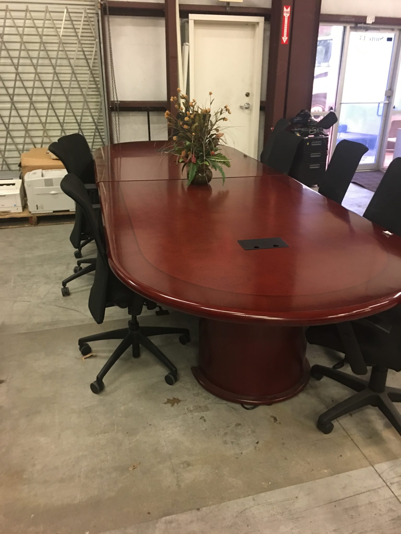 20 ft Conference Table with Round Bases