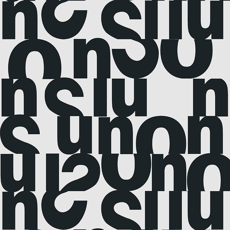 Sunon Creative looking logo with letters split and jumbled